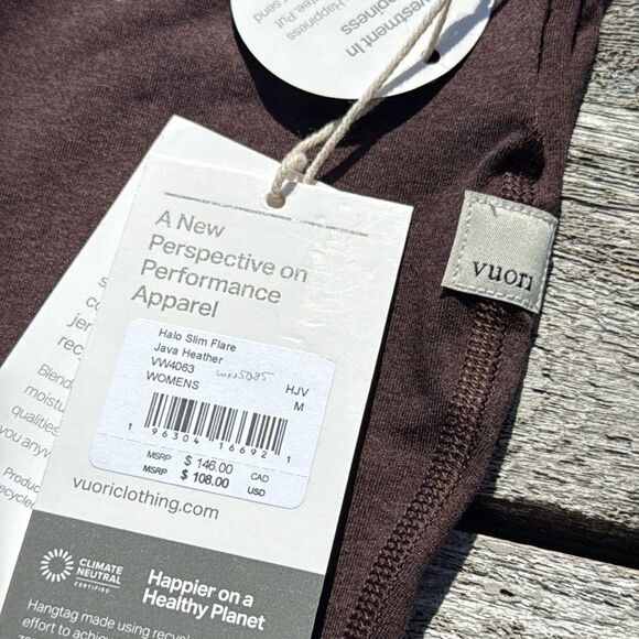 Vuori Women's Halo Slim Flare Pants Java brown NWT SIZE MEDIUM - Picture 3 of 7